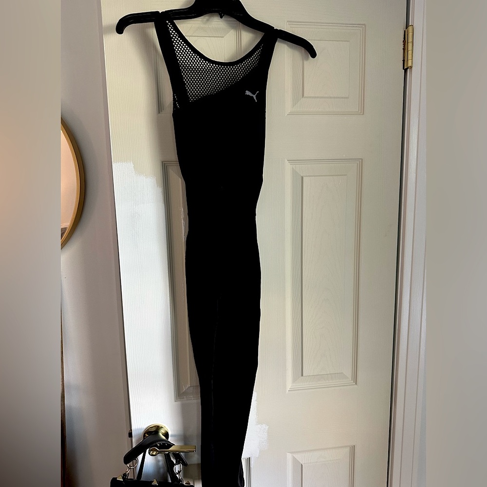 Puma Black Jumpsuit with Mesh Detail